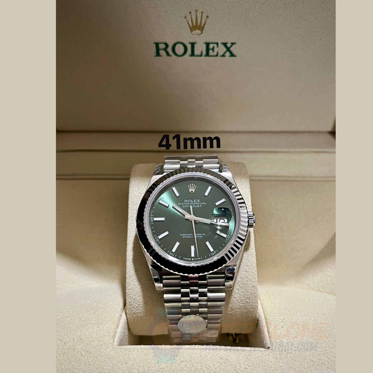 ROLEX DATE-JUST 41MM JUBILEE BRACELET MINT GREEN DIAL