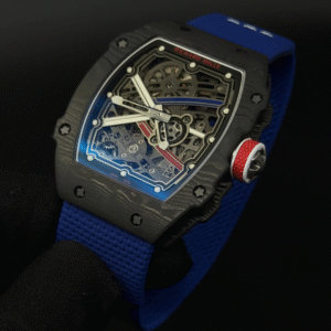 RICHARD MILLE RM67-02 sebastien EXTRA FLAT BLACK CARBON WITH BLUE STRAP