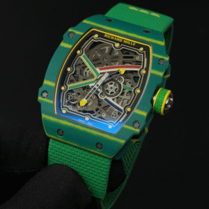RICHARD MILLE RM67-02 south Africa edition EXTRA FLAT WATCH GREEN CARBON WITH GREEN STRAP SWISS MOVEMENT