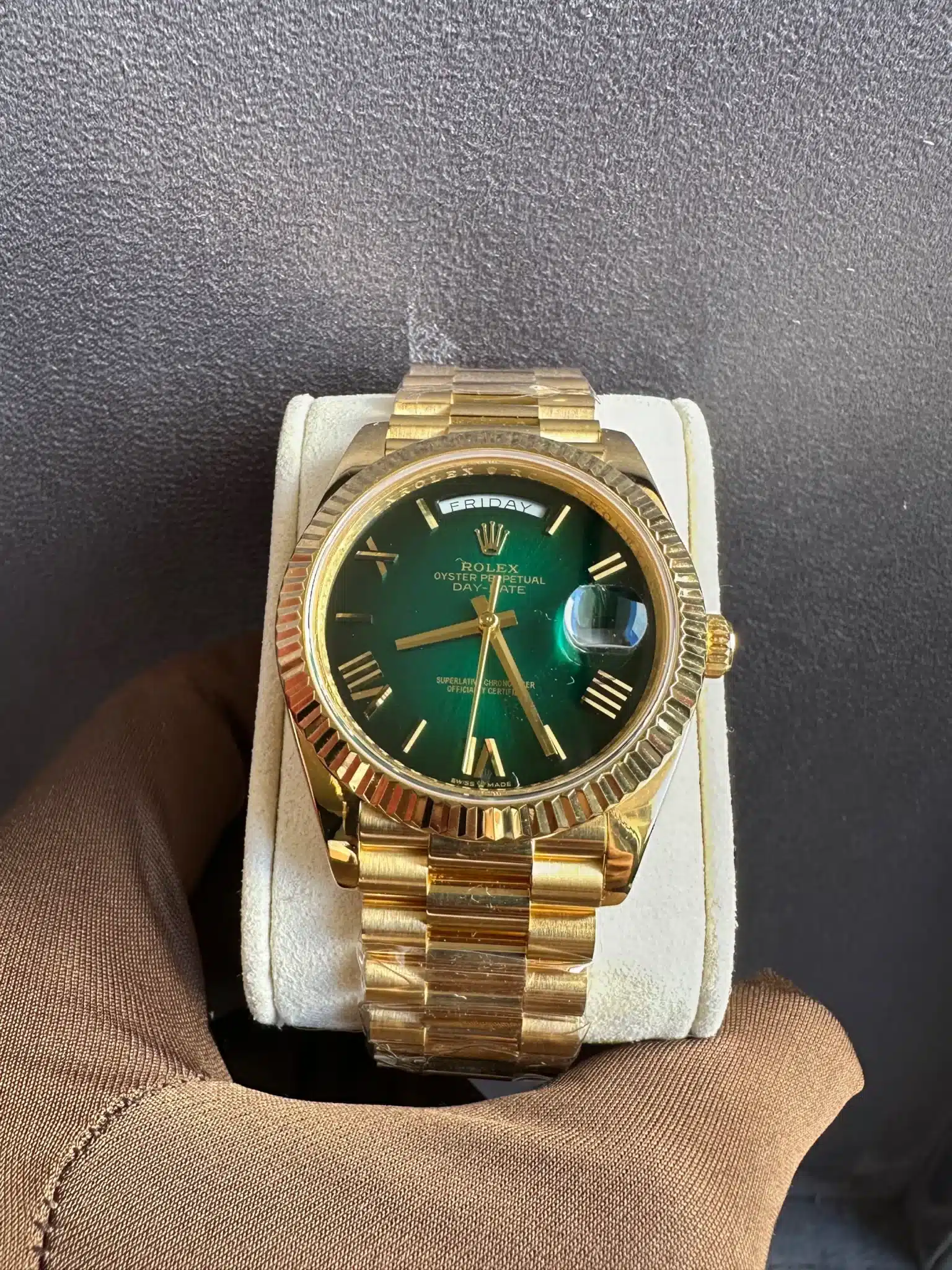 Rolex Day-Date 40 Ombre’ Green Dial(Gold Plated)